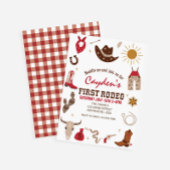 Eerste verjaardag van Rodeo Westerne Cowboy Kaart