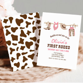 Eerste verjaardag van Rodeo Westerne Cowboy Kaart