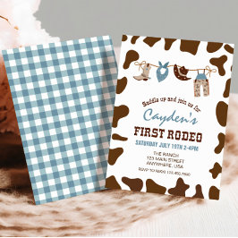 Eerste verjaardag van Rodeo Westerne Cowboy Kaart