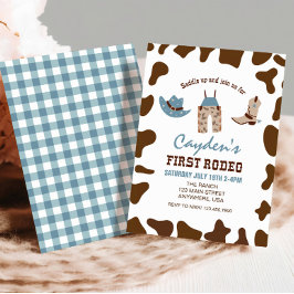 Eerste verjaardag van Rodeo Westerne Cowboy Kaart