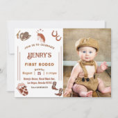 Eerste verjaardag van Rodeo Westerne Cowboy Kaart (Voorkant)