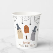 Eerste verjaardag van spoekgeesten en spinnen papieren bekers (Achterkant)