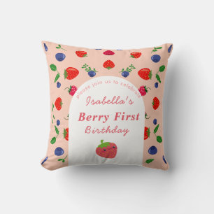 Eerste verjaardag van Strawber Berry Kussen