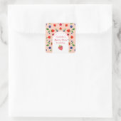 Eerste verjaardag van Strawber Berry Vierkante Sticker (Tas)
