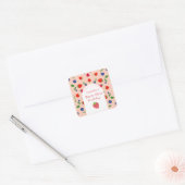Eerste verjaardag van Strawber Berry Vierkante Sticker (Envelop)