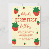 Eerste verjaardag van Strawberry Berry Kaart (Voorkant)