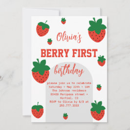 Eerste verjaardag van Strawberry Berry Kaart