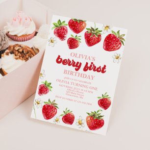 Eerste verjaardag van Strawberry Berry Kaart