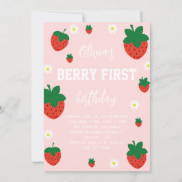 Eerste verjaardag van Strawberry Berry Kaart