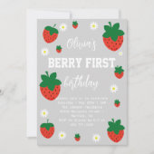 Eerste verjaardag van Strawberry Berry Kaart (Voorkant)