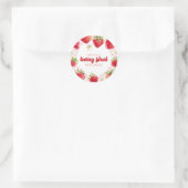 Eerste verjaardag van Strawberry Berry Ronde Sticker (Tas)