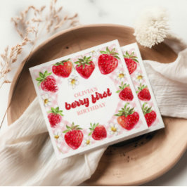 Eerste verjaardag van Strawberry Berry Servet