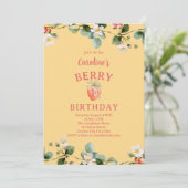 Eerste verjaardag van Strawberry Garden meisje Kaart (Staand voorkant)