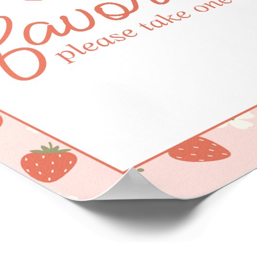 Eerste verjaardag van Strawberry Girls | Favor tab Poster (Hoek)