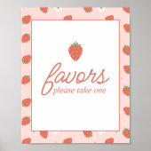 Eerste verjaardag van Strawberry Girls | Favor tab Poster (Voorkant)