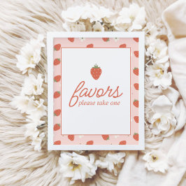 Eerste verjaardag van Strawberry Girls | Favor tab Poster