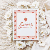 Eerste verjaardag van Strawberry Girls | Favor tab Poster
