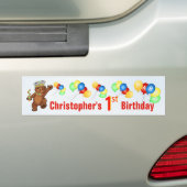 Eerste verjaardag van Teddy Bear Prince Bumpersticker (Op auto)