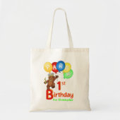 Eerste verjaardag van Teddy Bear Prince Goodie Tote Bag (Voorkant)