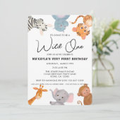 Eerste verjaardag van Wild ONE safari oerwoud Kaart (Staand voorkant)