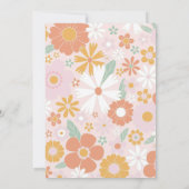 Eerste verjaardag van Wildbloem Retro Floral Kaart (Achterkant)