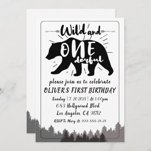 Eerste verjaardag van Wilde en Volwassenende Boys (Voorkant / Achterkant)