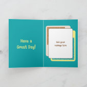 Eerste verjaardag vandaag naam foto turkooise brow kaart (Binnen)