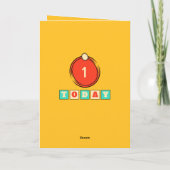 Eerste verjaardag vandaag oranje groene add naam kaart (Achterkant)