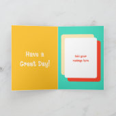 Eerste verjaardag vandaag oranje groene add naam kaart (Binnen)