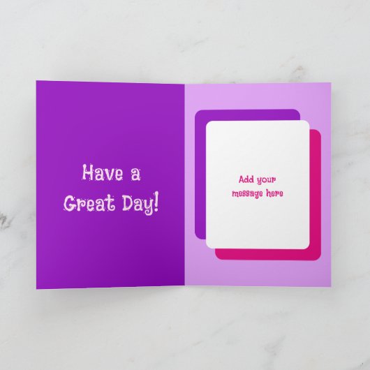 Eerste verjaardag vandaag paarse roze voeg de naam kaart (Binnen)