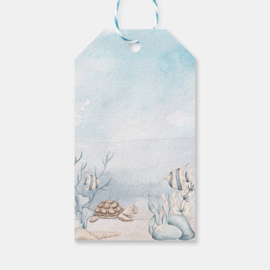 Eerste verjaardag: Vernederende Zeemeerminnende Pa Cadeaulabel (Achterkant)