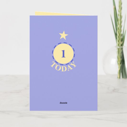 Eerste Verjaardag voeg naam schattige luiaard 1 va Kaart (Achterkant)