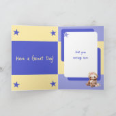 Eerste Verjaardag voeg naam schattige luiaard 1 va Kaart (Binnen)