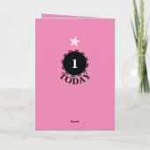 Eerste verjaardag voeg naamfoto 1 toe vandaag roze kaart (Achterkant)