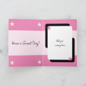Eerste verjaardag voeg naamfoto 1 toe vandaag roze kaart (Binnen)