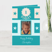 Eerste verjaardag voeg naamfoto 1 toe vandaag turk kaart (Voorkant)