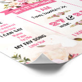 Eerste verjaardag voor baby meisje poster (Hoek)
