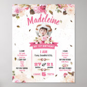 Eerste verjaardag voor baby meisje poster (Voorkant)
