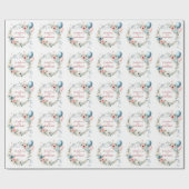 Eerste Verjaardag - Waterverf Bloemen en ballonnen Cadeaupapier (Vlak)