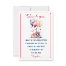 Eerste Verjaardag - Waterverf cadeaus en ballonnen