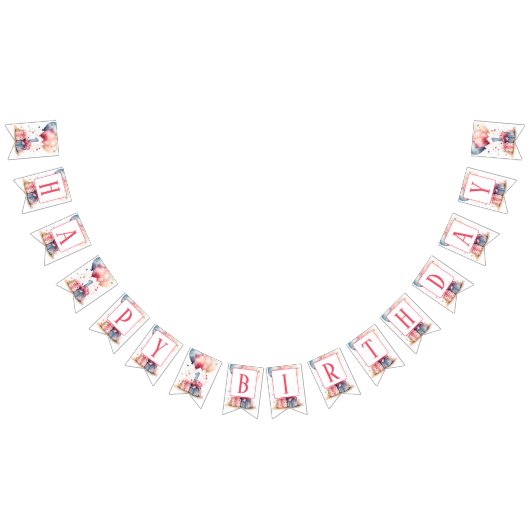 Eerste Verjaardag - Waterverf cadeaus en ballonnen Vlaggetjes (Alle)