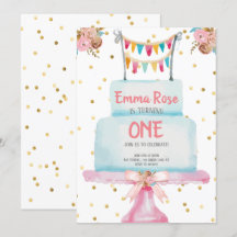 Eerste verjaardag Waterverf Cake