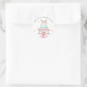 Eerste Verjaardag Waterverf Cake Ronde Sticker (Tas)