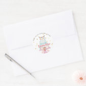 Eerste Verjaardag Waterverf Cake Ronde Sticker (Envelop)