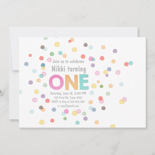 Eerste verjaardag Waterverf Kaart (Voorkant)