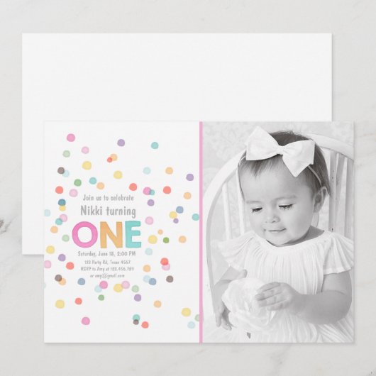 Eerste verjaardag Waterverf Kaart (Voorkant / Achterkant)