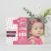 Eerste verjaardag Waterverf van de uitnodigingsmei Kaart (Staand voorkant)