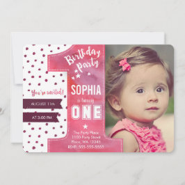 Eerste verjaardag Waterverf van de uitnodigingsmei Kaart