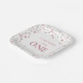 Eerste Verjaardag Waterverf Wildflower Butterfly Papieren Bordje (Gebogen)