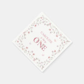 Eerste Verjaardag Waterverf Wildflower Butterfly Servet (Hoek)